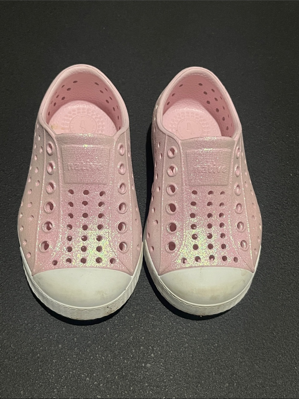Native Kids Water Shoes - Pink Glitter Slip-On